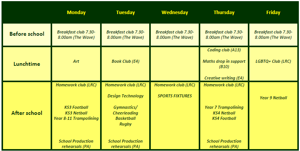 Extra Curricular Aut 2019 20